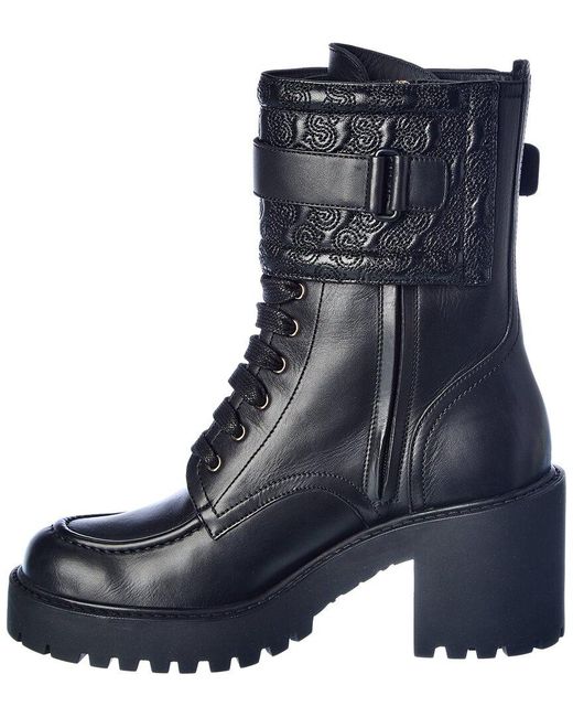 Ferragamo Black Lober Leather Boot