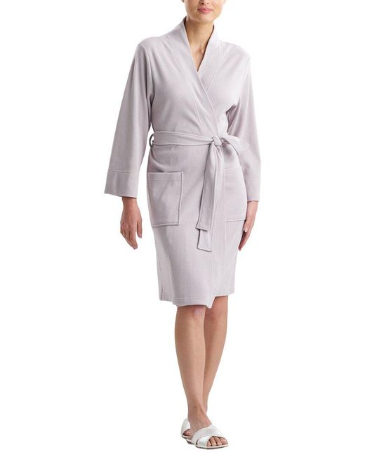 Natori Gray N Tranquility Waffle Knit Robe