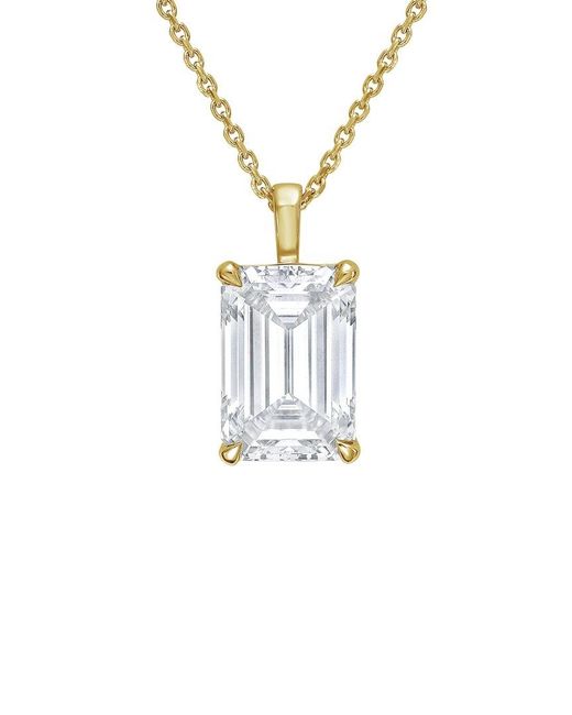 Diana M White 14K 8.00 Ct. Tw. Lab-Grown Diamond Solitaire Pendant