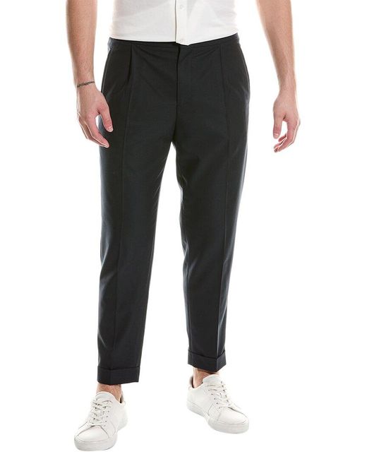 Reiss Black Brighton Relaxed Pleated Trouser for men