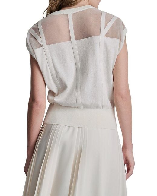 DKNY Gray Corset Seam Sweater