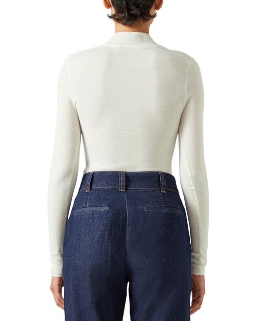 L.K.Bennett Blue Ellie Knitted Wool Top