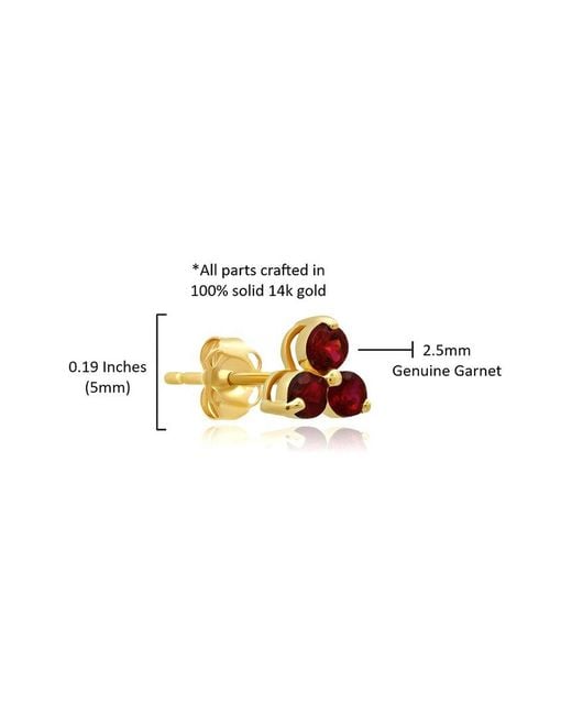 MaxColor White 14K 0.40 Ct. Tw. Garnet Studs