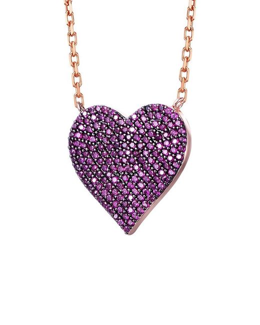 Rachel Glauber Purple Diamond Cz Chain Necklace