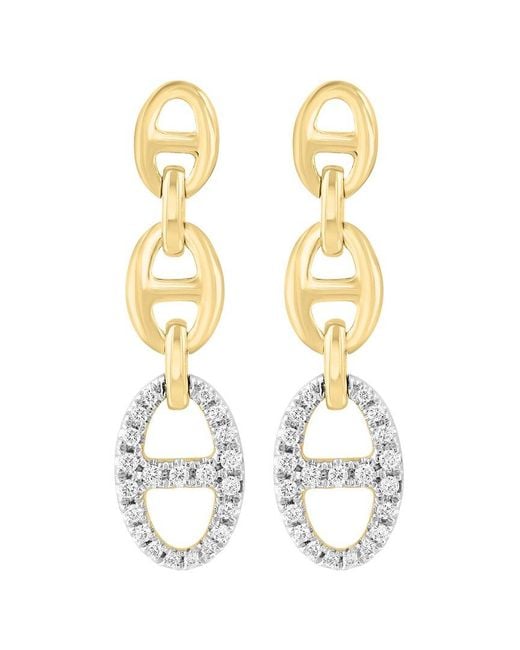 Effy Fine Jewelry Metallic 14K 0.34 Ct. Tw. Diamond Earrings