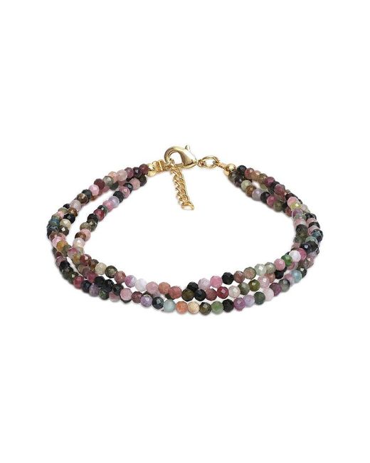 Liv Oliver Metallic 18K Plated 39.10 Ct. Tw. Multi Tourmaline Bracelet