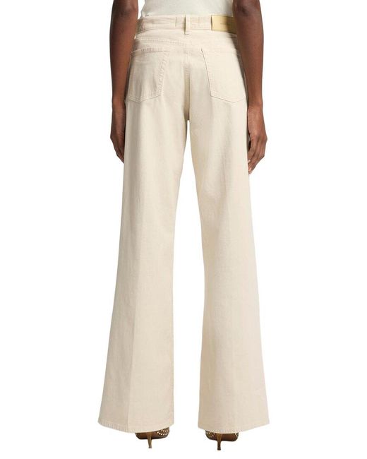 7 For All Mankind Natural Twill Creme Lotta Wide Leg Jean