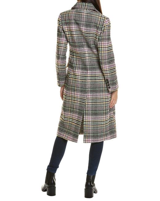 Avec les filles plaid wool coat sales