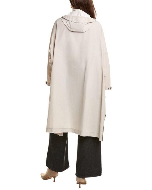 Brunello Cucinelli White Rain Overcoat