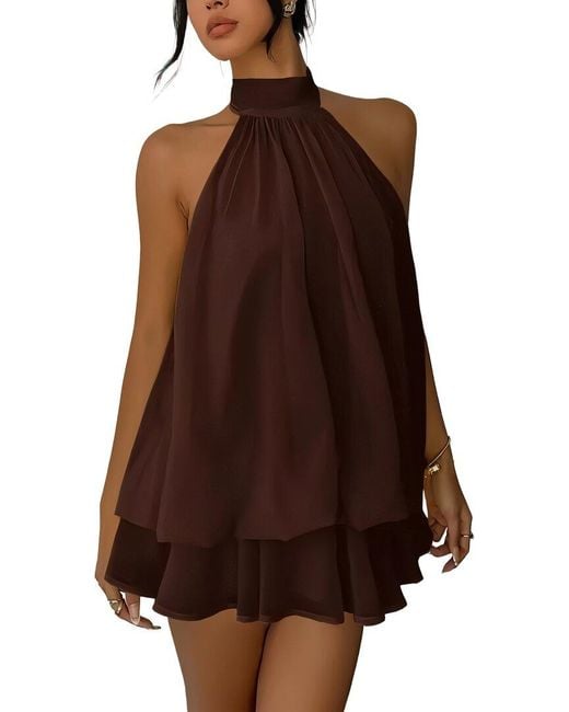 Tedora Brown Mini Dress
