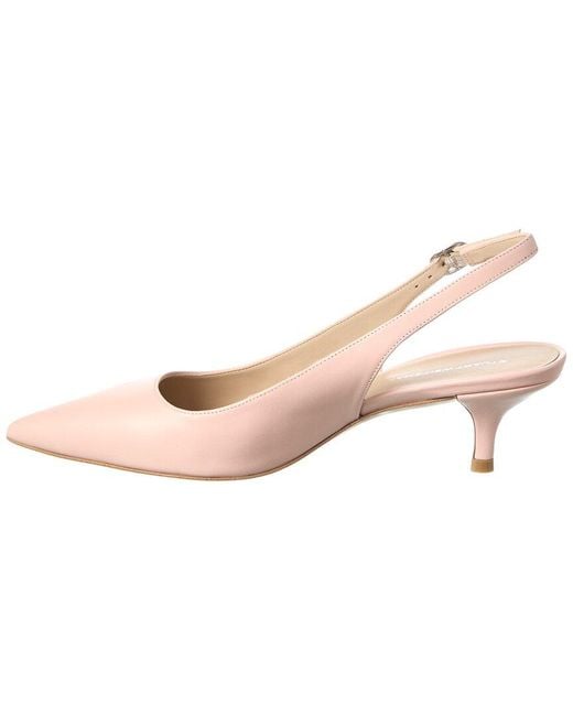 Stuart Weitzman Pink Leigh 50 Leather Slingback Pump