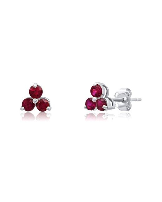 MaxColor Pink 14K 0.35 Ct. Tw. Lab-Grown Ruby Studs