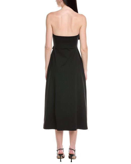 Susana Monaco Black Strapless Bow Midi Dress