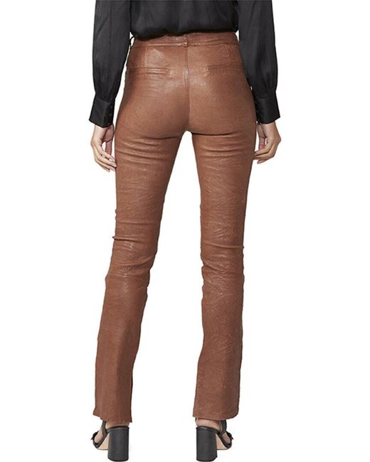 PAIGE Brown Constance Skinny Leather Trouser