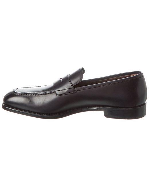 Ferragamo Black Royal Wax Leather Loafer for men