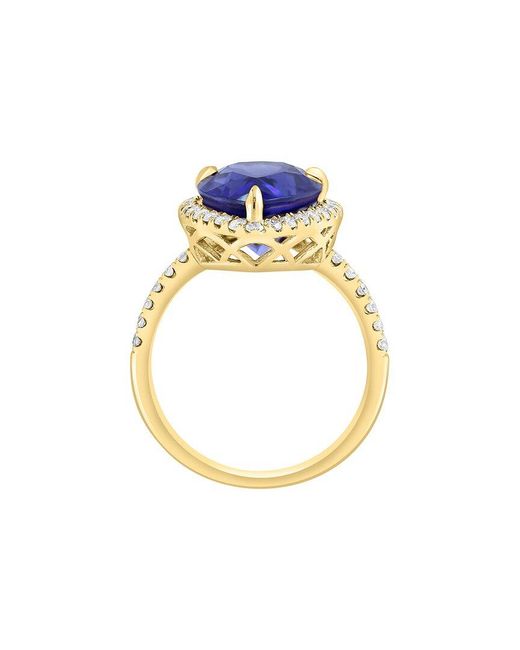 Effy Fine Jewelry Blue 14K.70 Ct. Tw. Lab-Grown Diamond & Lab-Grown Sapphire Ring