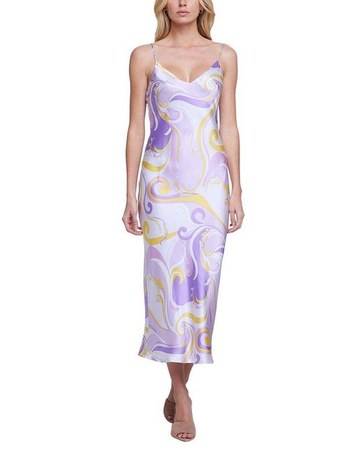 L'Agence Purple Seridie Silk Slip Dress