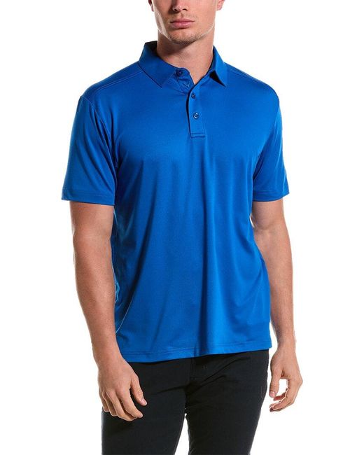 Callaway Apparel Blue Micro Hex Solid Polo Shirt for men