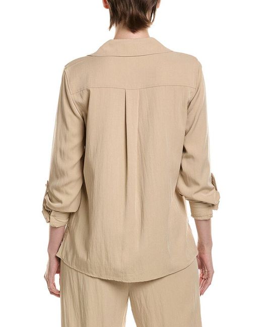 Anne Klein Natural Half Zip Collar Shirt