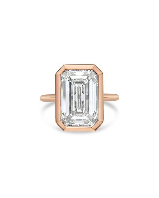 Diana M White Diana M. 14K Rose 6.00 Ct. Tw. Lab-Grown Diamond Bezel Ring