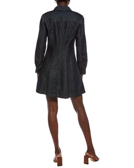 Madewell Black Seamed Denim Mini Shirtdress
