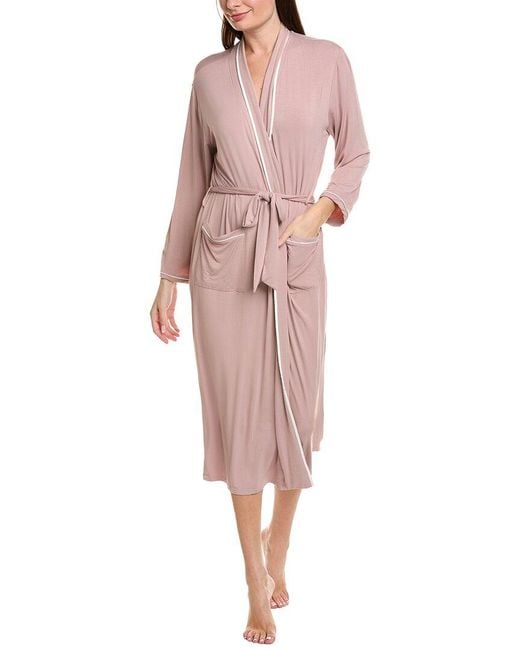 Barefoot Dreams Pink Malibu Collection Soft Jersey Piped Robe