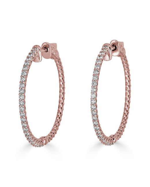 Monary Metallic 14k Rose Gold 1.12 Ct. Tw. Diamond Earrings