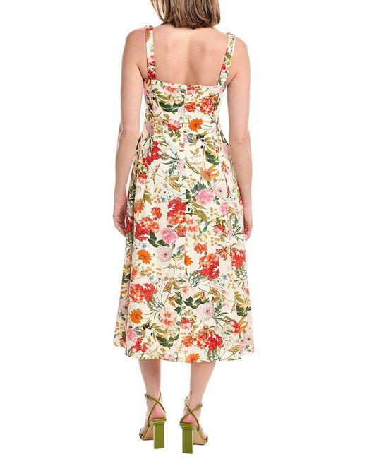 Julia Jordan Metallic Linen-Blend Sleeveless Midi Dress