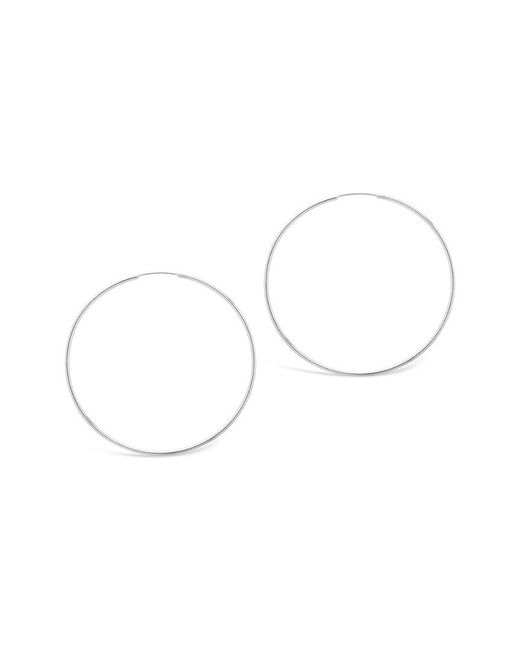 Sterling Forever White Rhodium Plated Hoops