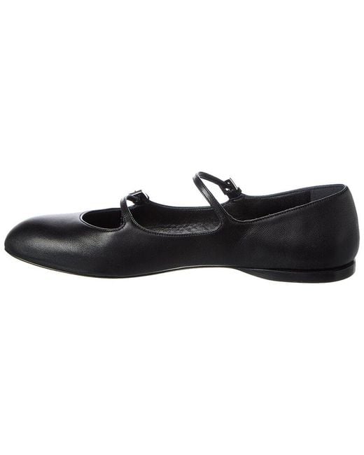 Max Mara Black Circus Leather Flat