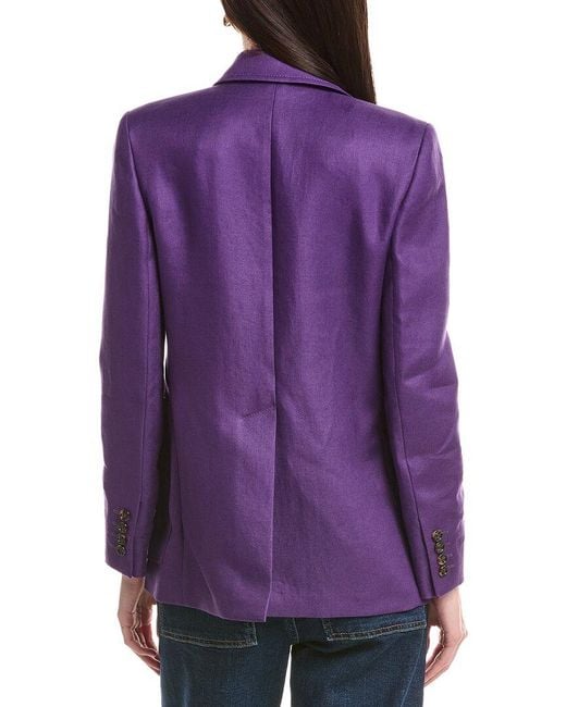 Max Mara Purple Guglia Linen-Blend Jacket