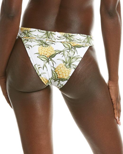 Farm Rio Brown Delicate Pineapple Low Full Bikini Bottom
