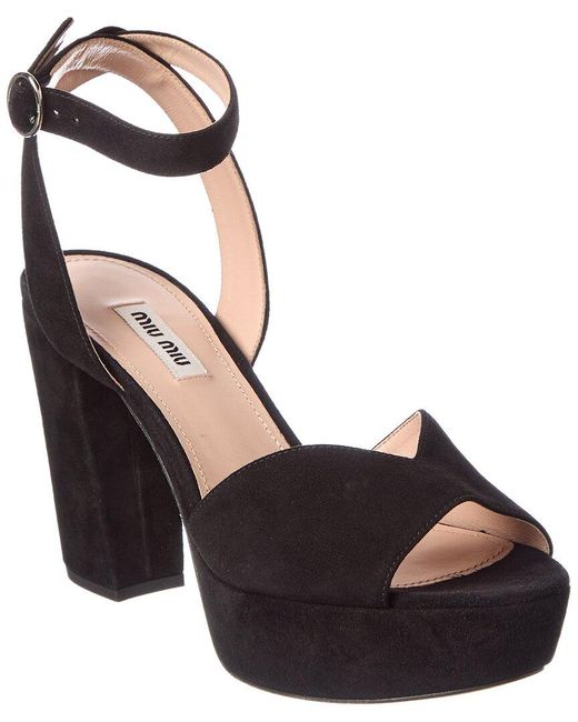 Miu Miu Black Suede Sandal