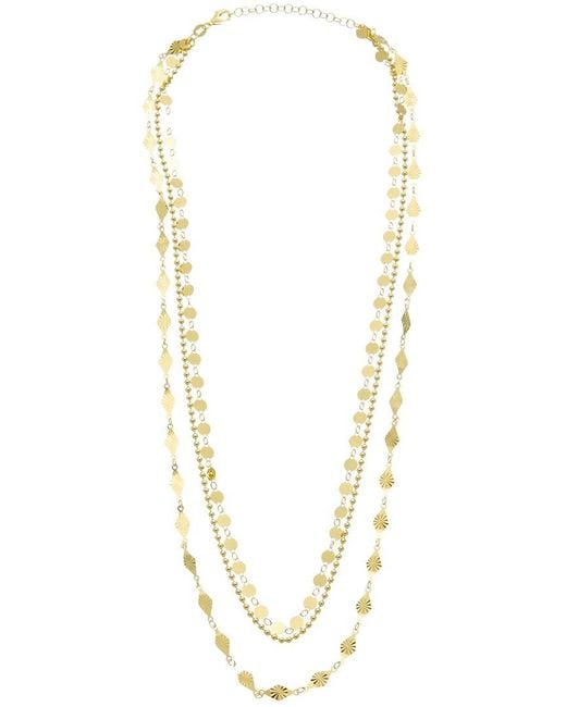 Italian Gold Over Silver Metallic 18K Plated Multi Strand Necklace
