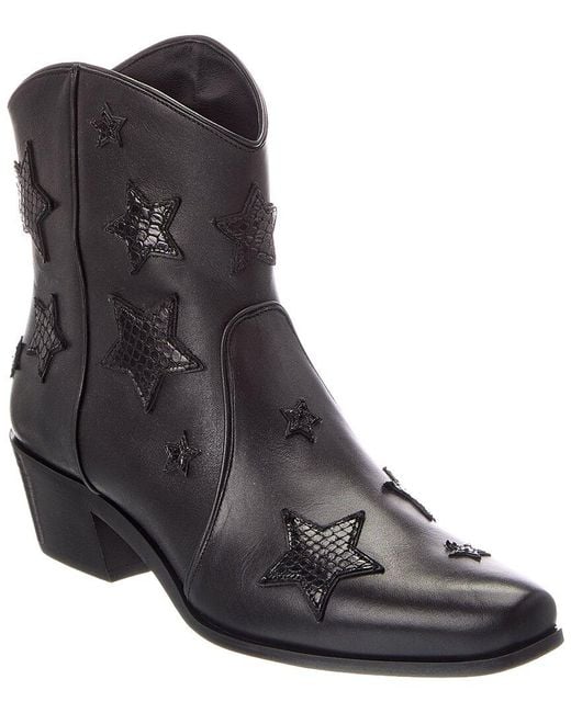 Miu Miu Black Logo Leather Ankle Boot