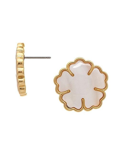 Rivka Friedman Metallic 18K Mother Of Pearl Stud Earrings