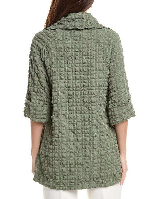 Joseph Ribkoff Green Puckered Drape Jacket