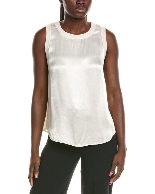 Michael Stars White Shay Rib Binding Tank