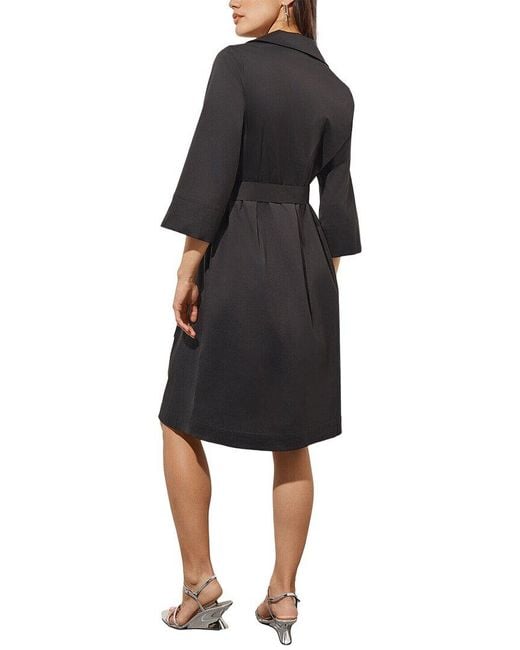 Ming Wang Black Knee-Length Shift Dress