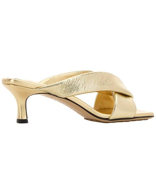 Bottega Veneta Metallic Niva Leather Sandal