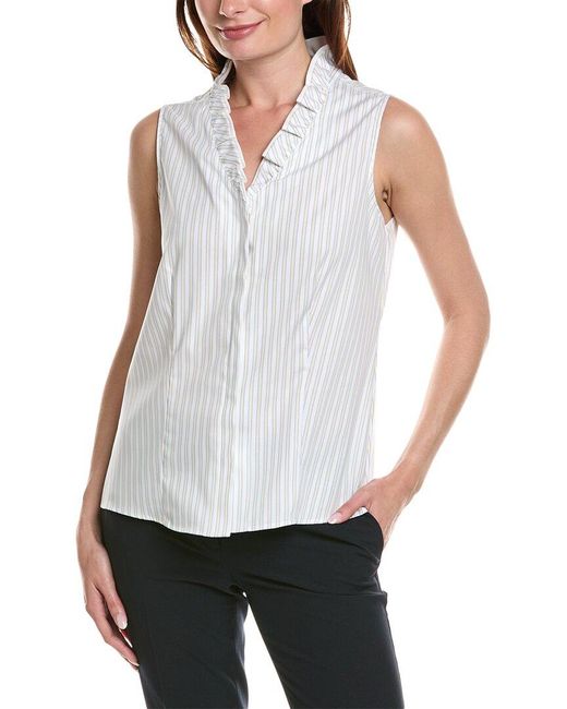 Anne Klein White Ruffle Shirt