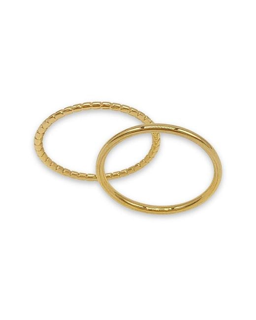 Adornia Metallic 14k Plated Stacking Ring Set