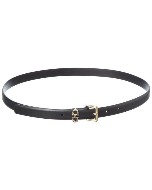 Ferragamo Black Gancini Leather Belt