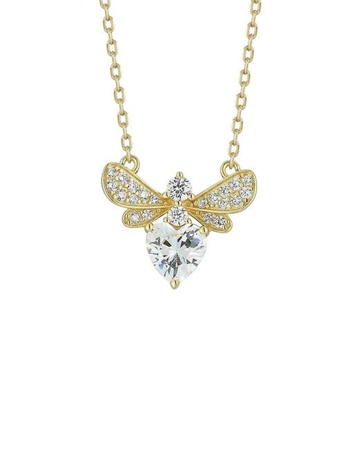 Glaze Jewelry Metallic 14K Plated Cz Bee Necklace