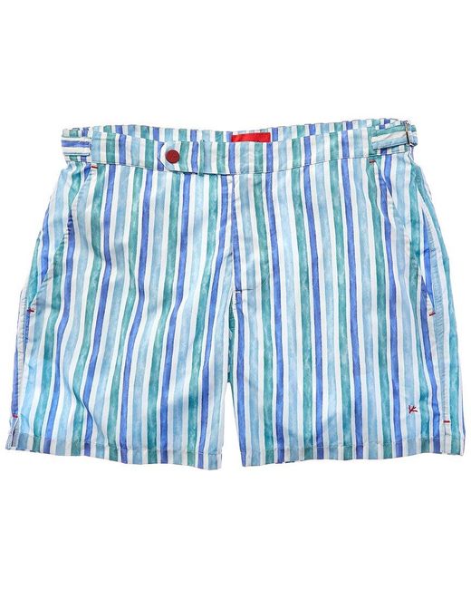 Isaia Blue Print Swim Trunk for men