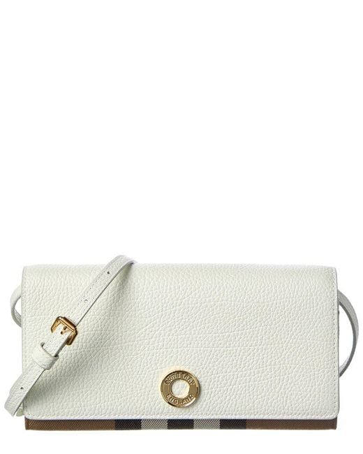 Burberry Natural Check Canvas & Leather Crossbody