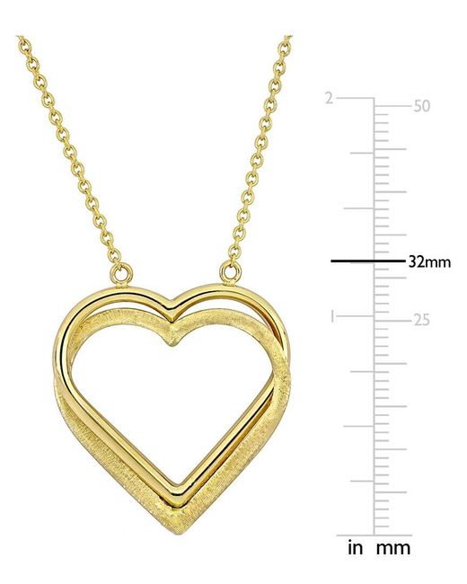 Italian Gold Metallic Italian Gold Heart Pendant Necklace