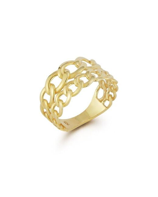 Chloe and Madison Metallic 14k Over Silver Double Curb Stack Ring