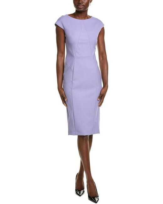 Boss Purple Dekaliah Wool Sheath Dress