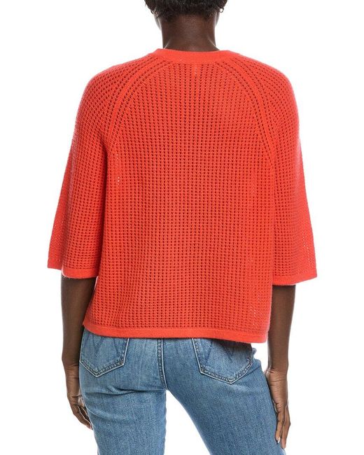 Autumn Cashmere Red Mesh Cashmere Sweater